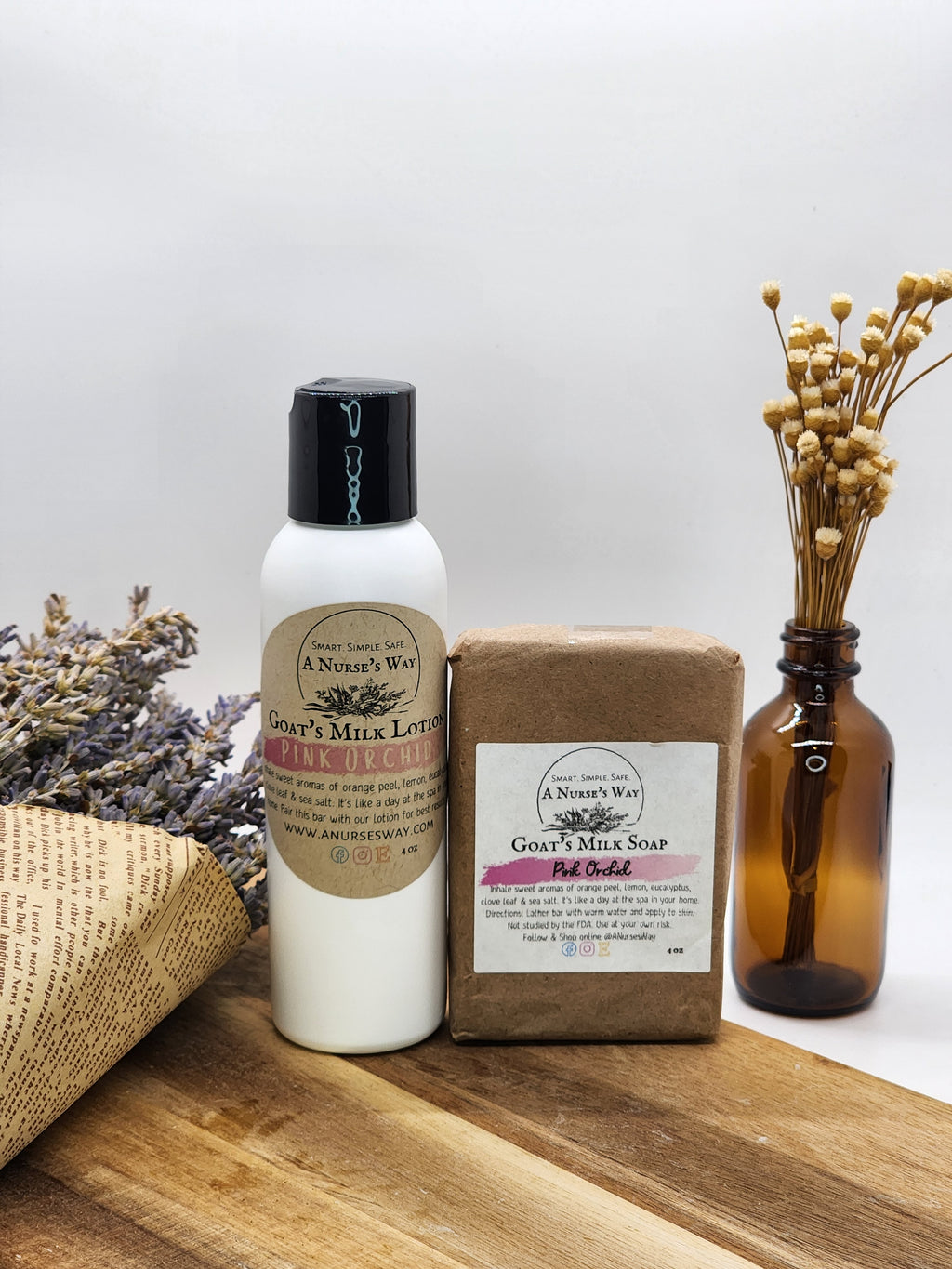 Pink Orchid Goat's Milk Soap + Lotion